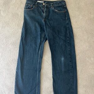 Zara women’s slight barrel jeans dark wash